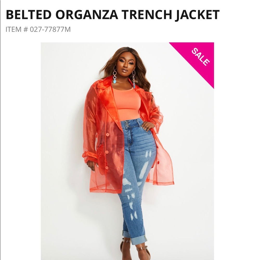 Belted Organza Trench Jacket